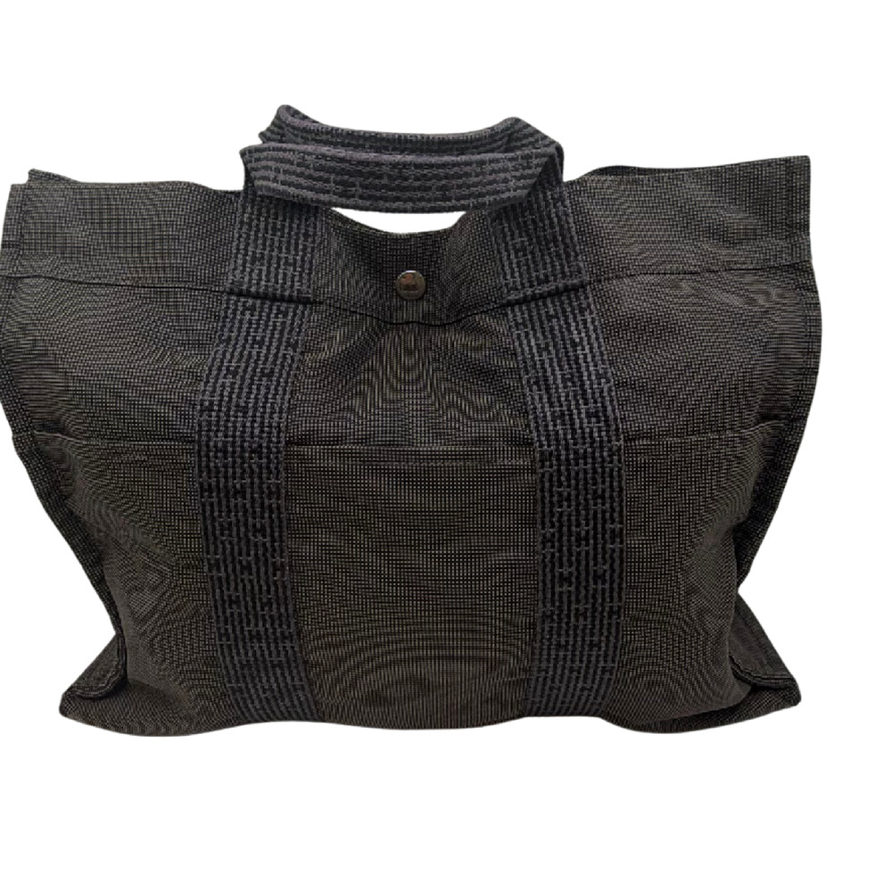 Hermès Herbag Cabas Grey Toile H Canvas Tote Bag